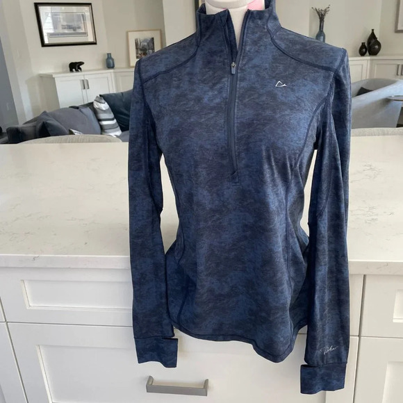 Paradox Dri-Release Repreve LS 1/2 Zip Fitted Poly Wool Top Blue Grey Sz M NWOT - Picture 10 of 10